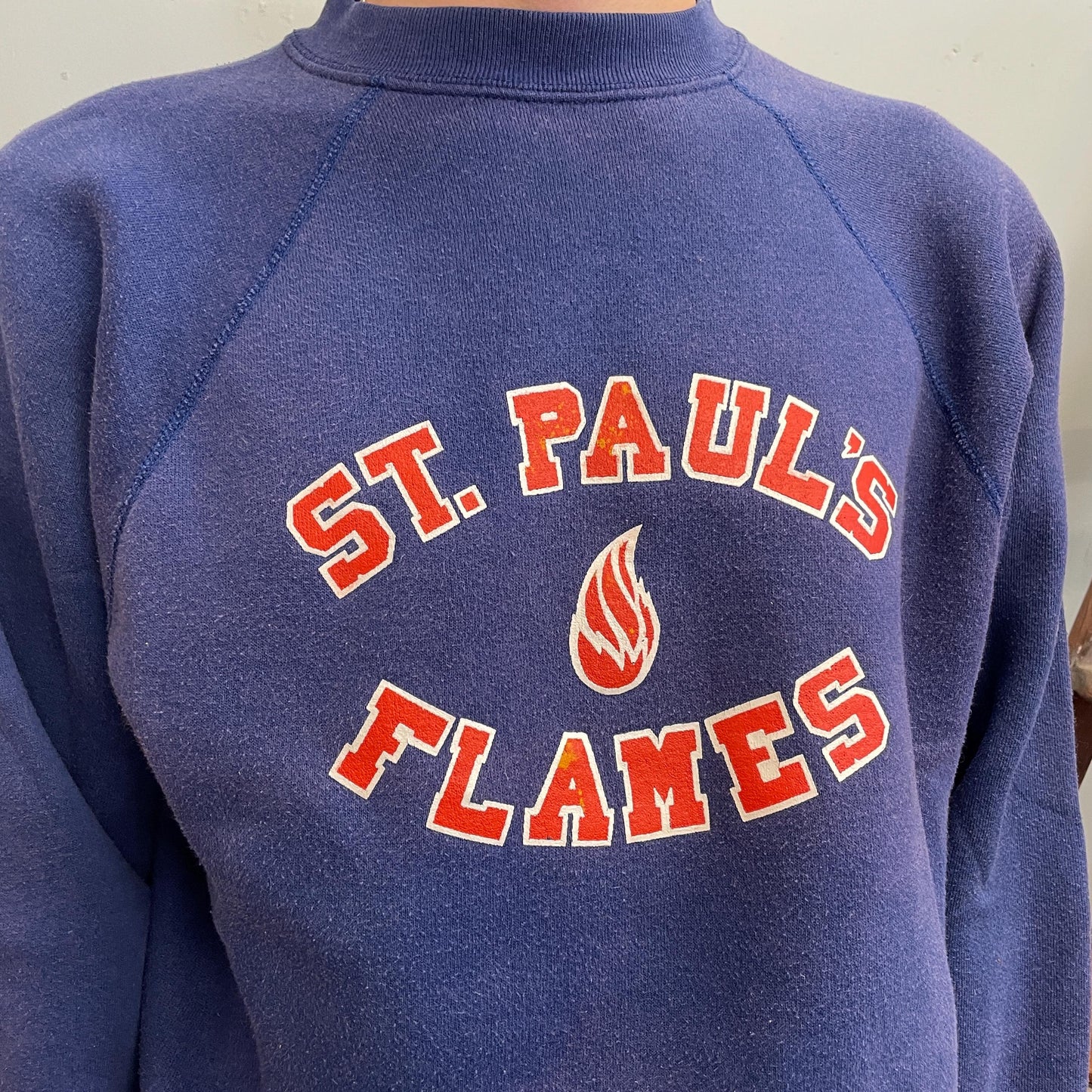 vtg 80s ST PAULS FLAMES sweatshirt // vintage crewneck mn wi wisconsin sports college high school athletic team retro true vintage top shirt