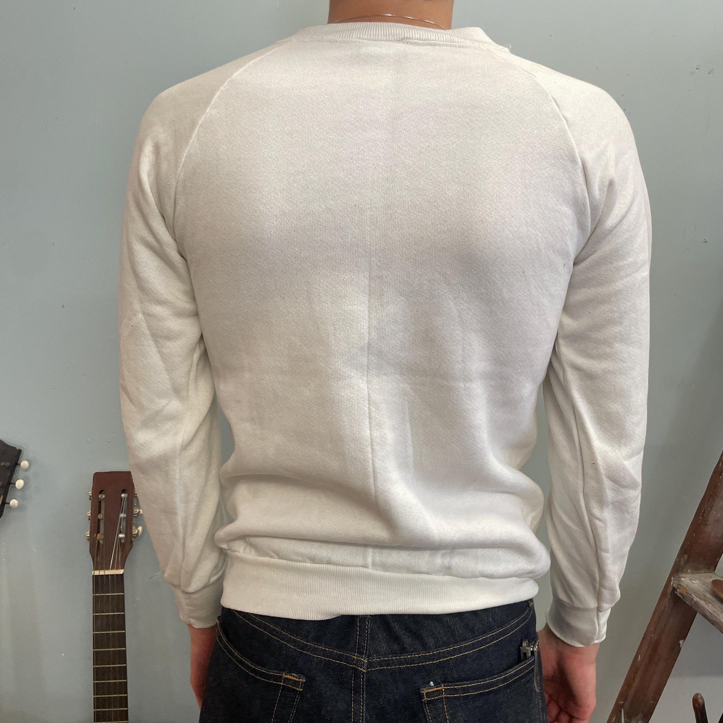 vtg 80s REX CHAPMAN SWEATSHIRT // vintage basketball hornets crewneck small stain retro kids charolette nba big head old school merch