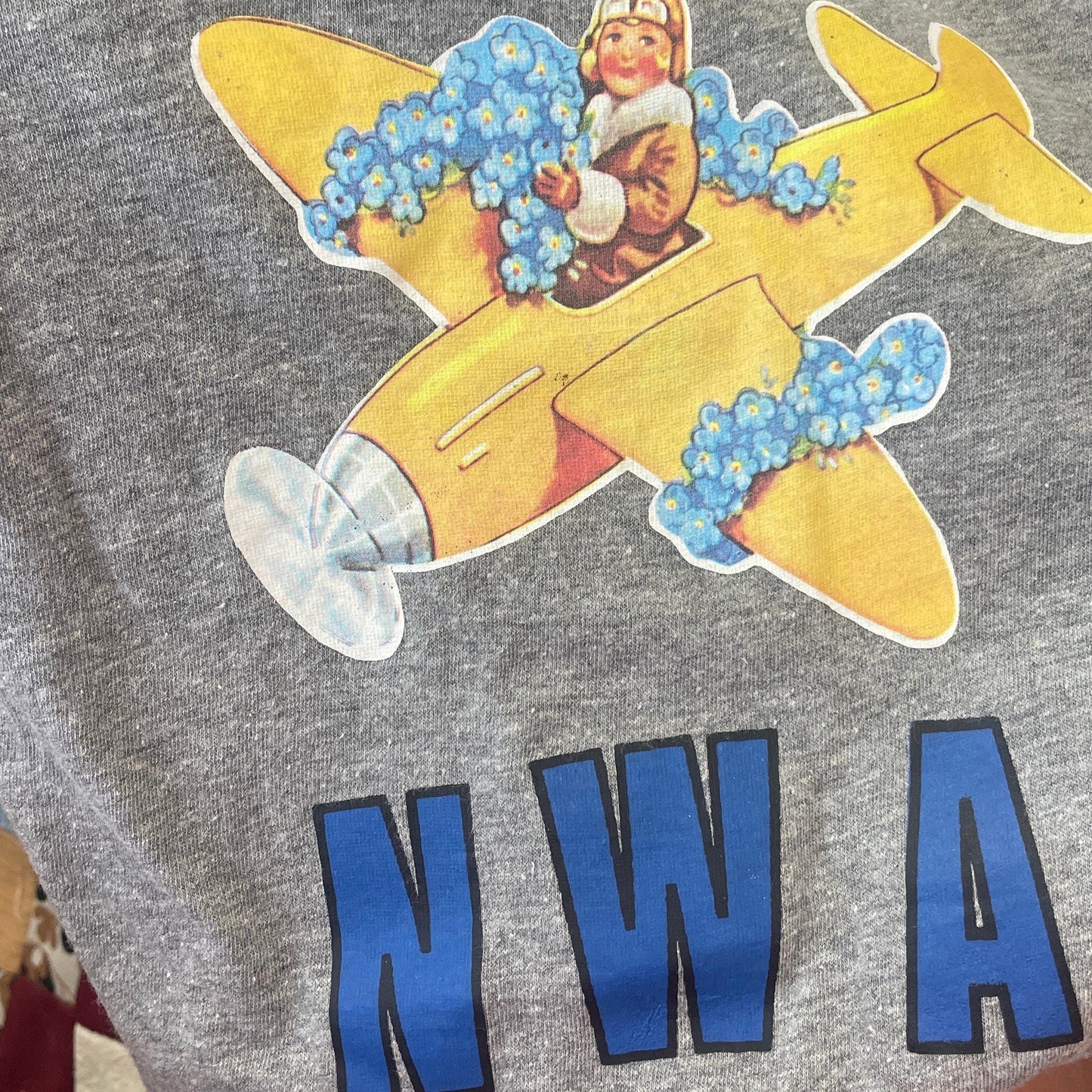 vtg 90s NWA TSHIRT // vintage thin soft womens aviation band tee funny sports team plane hipster punk rap tee over the sea carrot flower