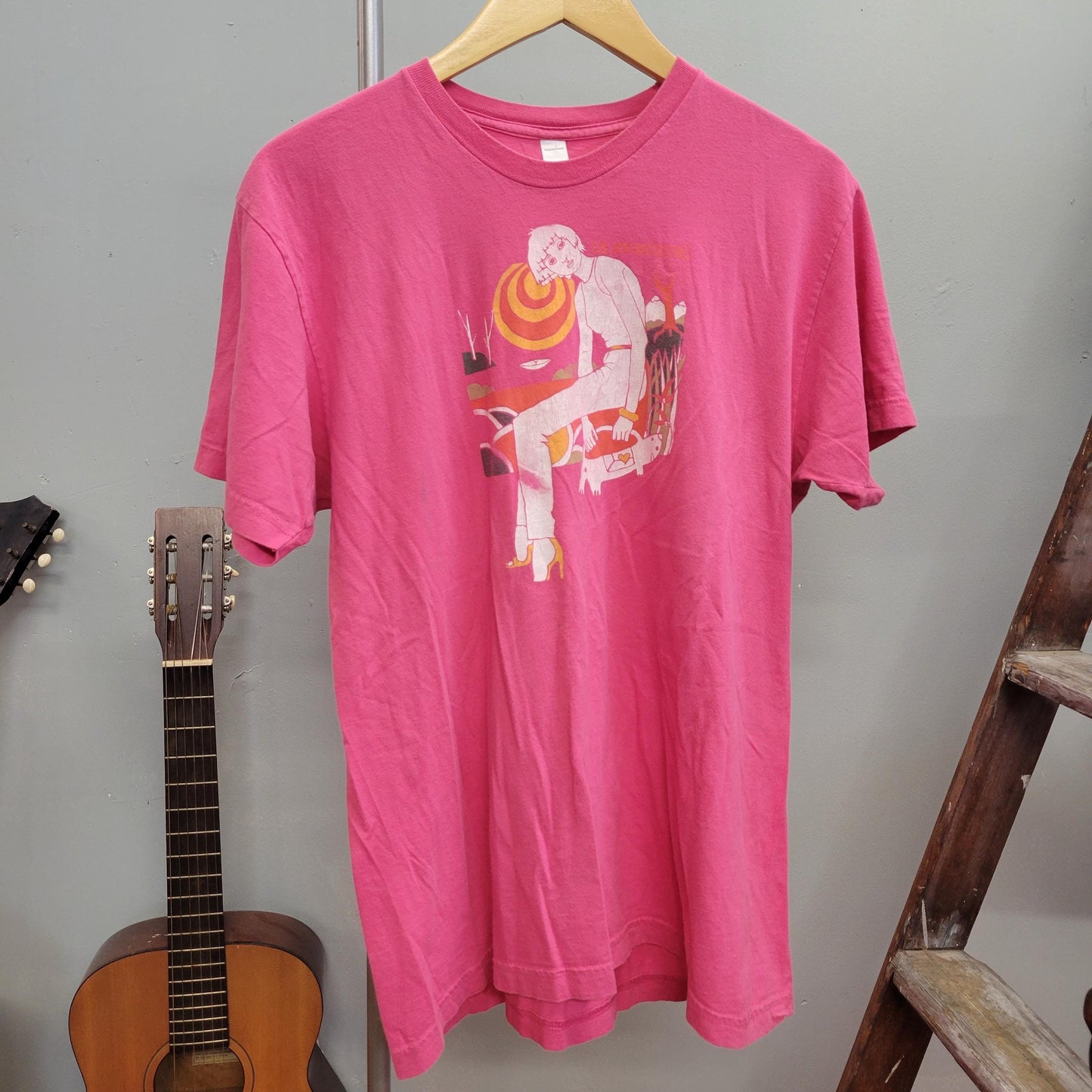 vtg OF MONTREAL TSHIRT // vintage pretty baby pink elephant six american apparel 00s 90s y2k art tour band pop rock concert emo grunge tee