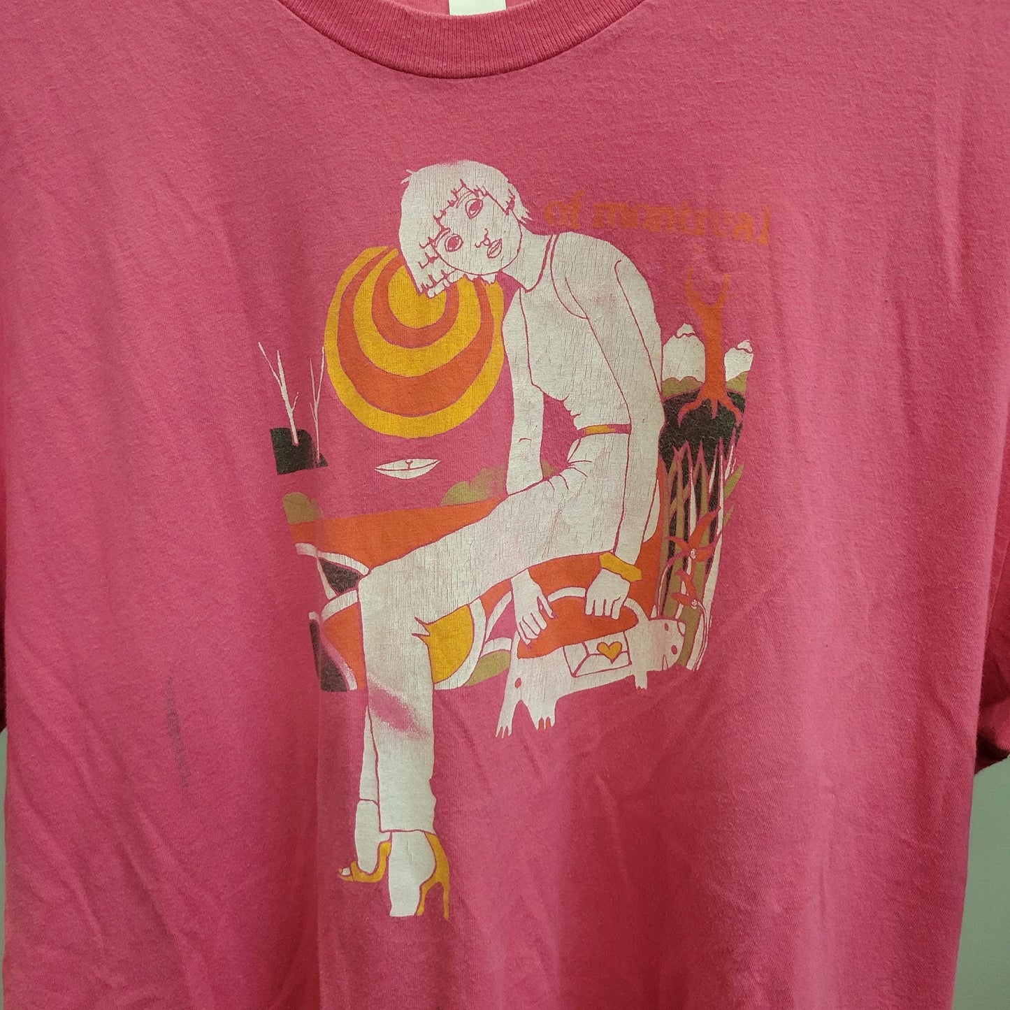 vtg OF MONTREAL TSHIRT // vintage pretty baby pink elephant six american apparel 00s 90s y2k art tour band pop rock concert emo grunge tee