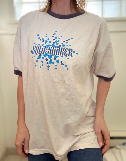 vtg 90s KULA SHAKER BAND Shirt // vintage ringer tee grunge alternative pop hole mazzy star y2k emo xl record store casual wear t shirt
