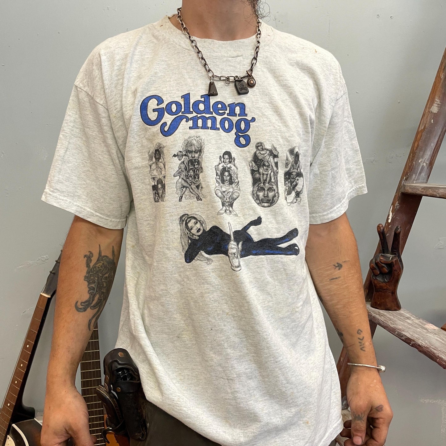 vtg 90s GOLDEN SMOG TSHIRT // vintage messy tee true mn minnesota band jayhawks replacements alt rock folk no depression wilco ssw tour tee