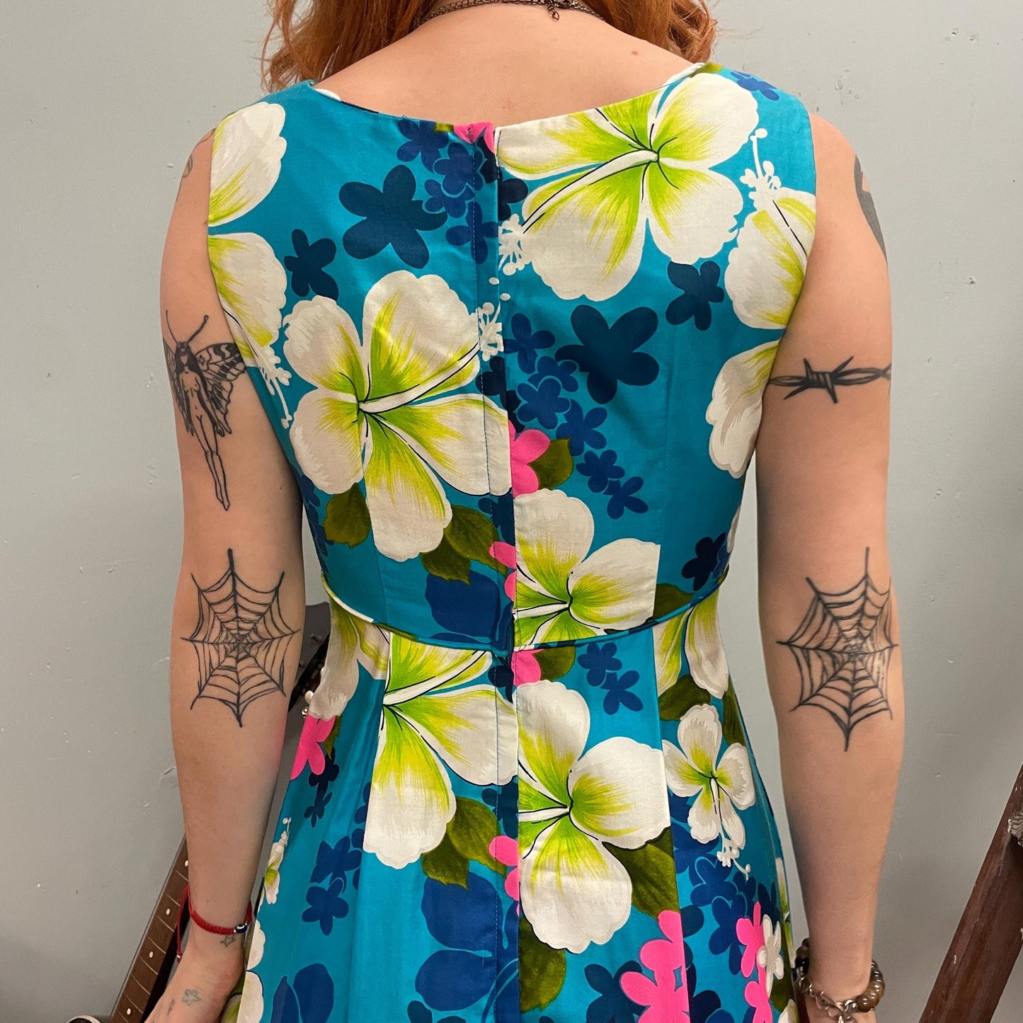 vtg 70s FLORAL HAWAIIAN MAXI Dress // vintage royal hawaiian barkcloth full length xs tank slip vacation style tourist beach style tropical