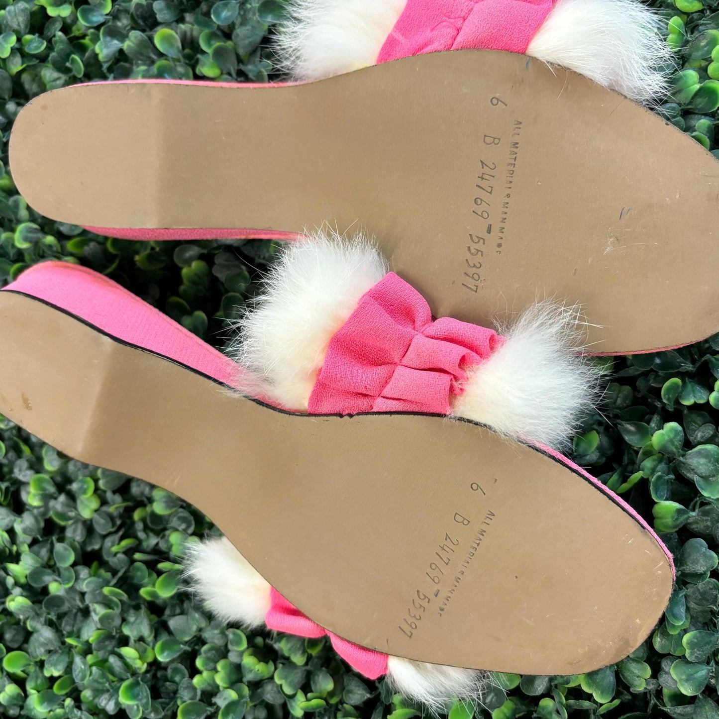 vtg 50s ANGORA TRIM SLIPPERS // pin up fur slippers textured satin and rabbit fur slip on shoes sexy hollywood glam dressing robe lingerie