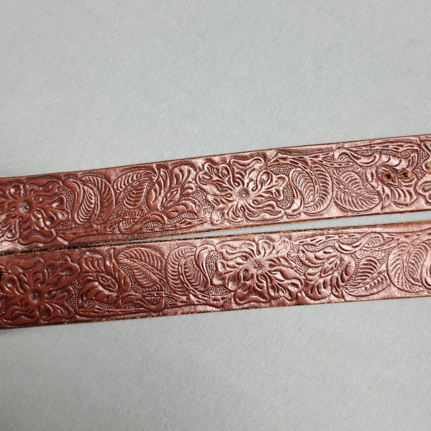 vtg 70s TURQUOISE BELT BUCKLE // vintage size 36 justin hand tooled leather belt and etched silver rectangle belt buckle distressed western