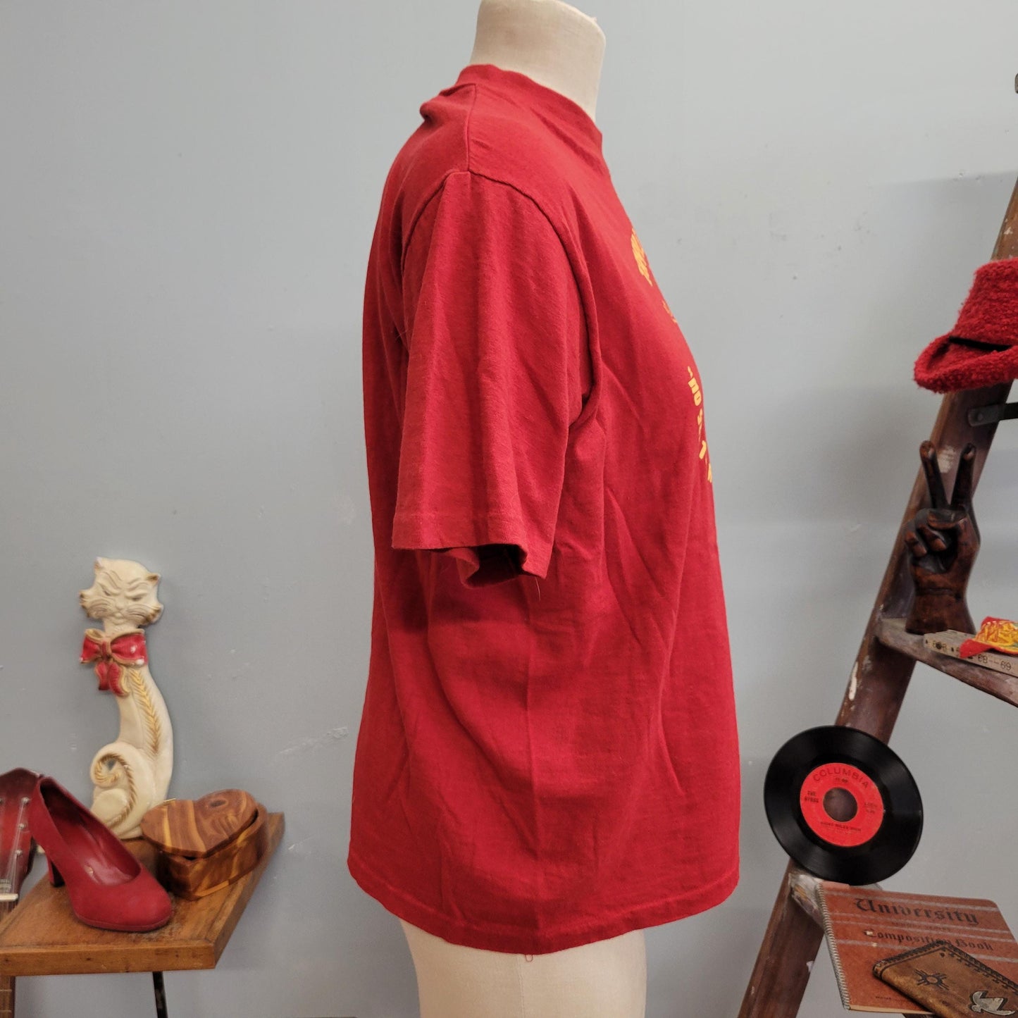 vtg 80s CRAZY SHIRTS HAWAII Shirt // vintage stedman hi cru large red sports pitchfork spartan joke funny saying bartender ironic hipster