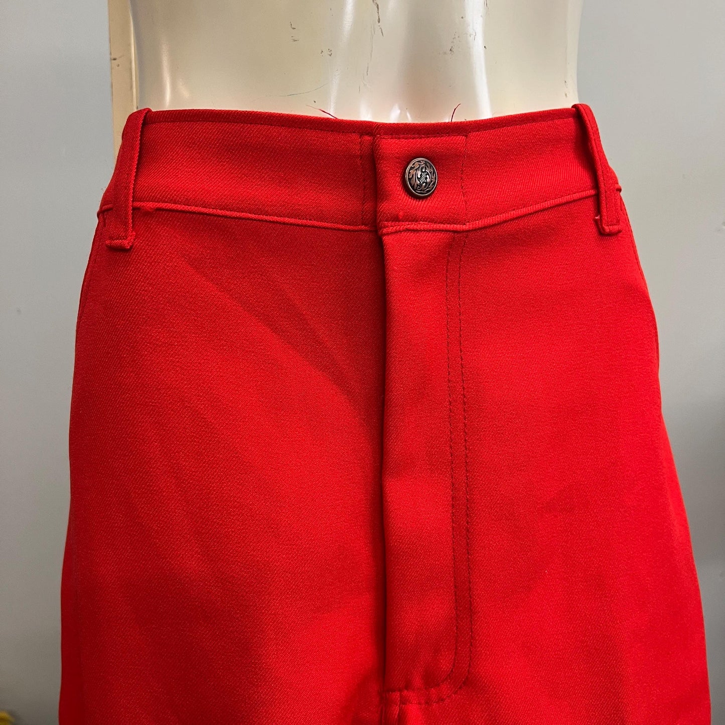 edit vtg 70s RED DRESS PANTS // vintage 29 womens sexy sandy grease style high waisted trousers bare back boot cut straight leg autumn style