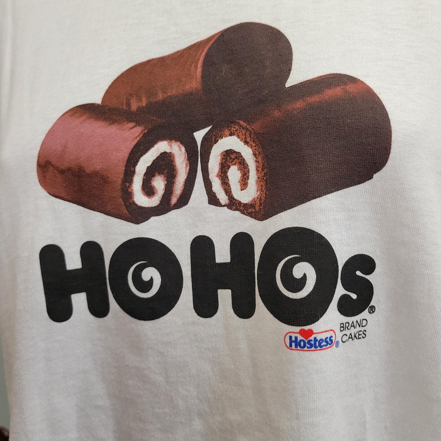 vtg 90s HOHOS SNACK TSHIRT // deadstock vintage large oversized ringer shirt hostess little debbie chocolate pop art retro mall alternative
