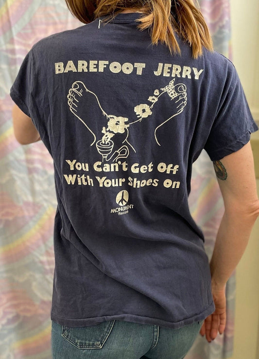 vtg 70s JETHRO TULL BAND Tee // vintage barefoot jerry monument records promo russell xl blue single stitch funny saying rock n roll hippie