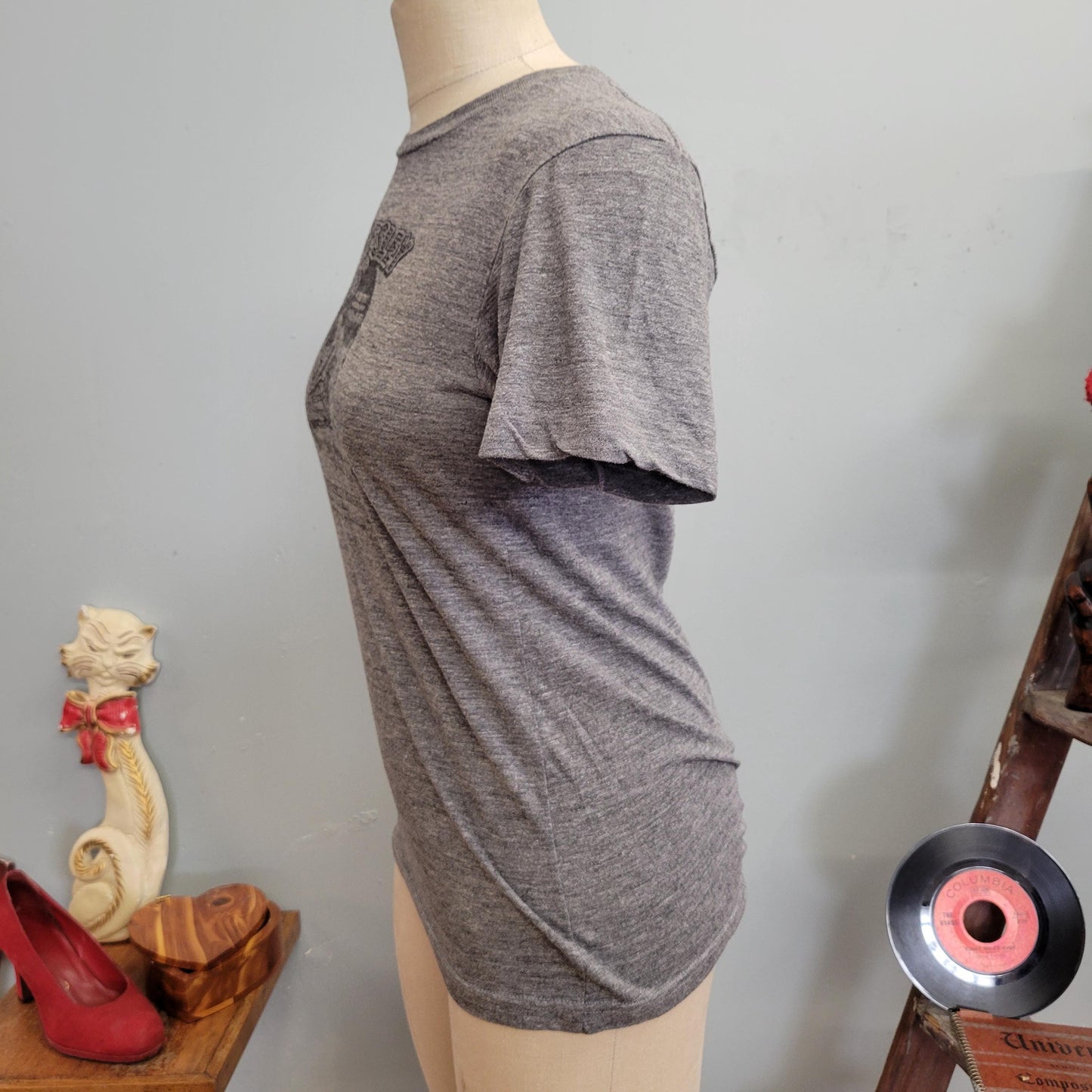 vtg 90s ELVIS PRESLEY TSHIRT // vintage blues paper thin gillian welch dave rawlings soft graphic tee french cut grey soft casual wear style