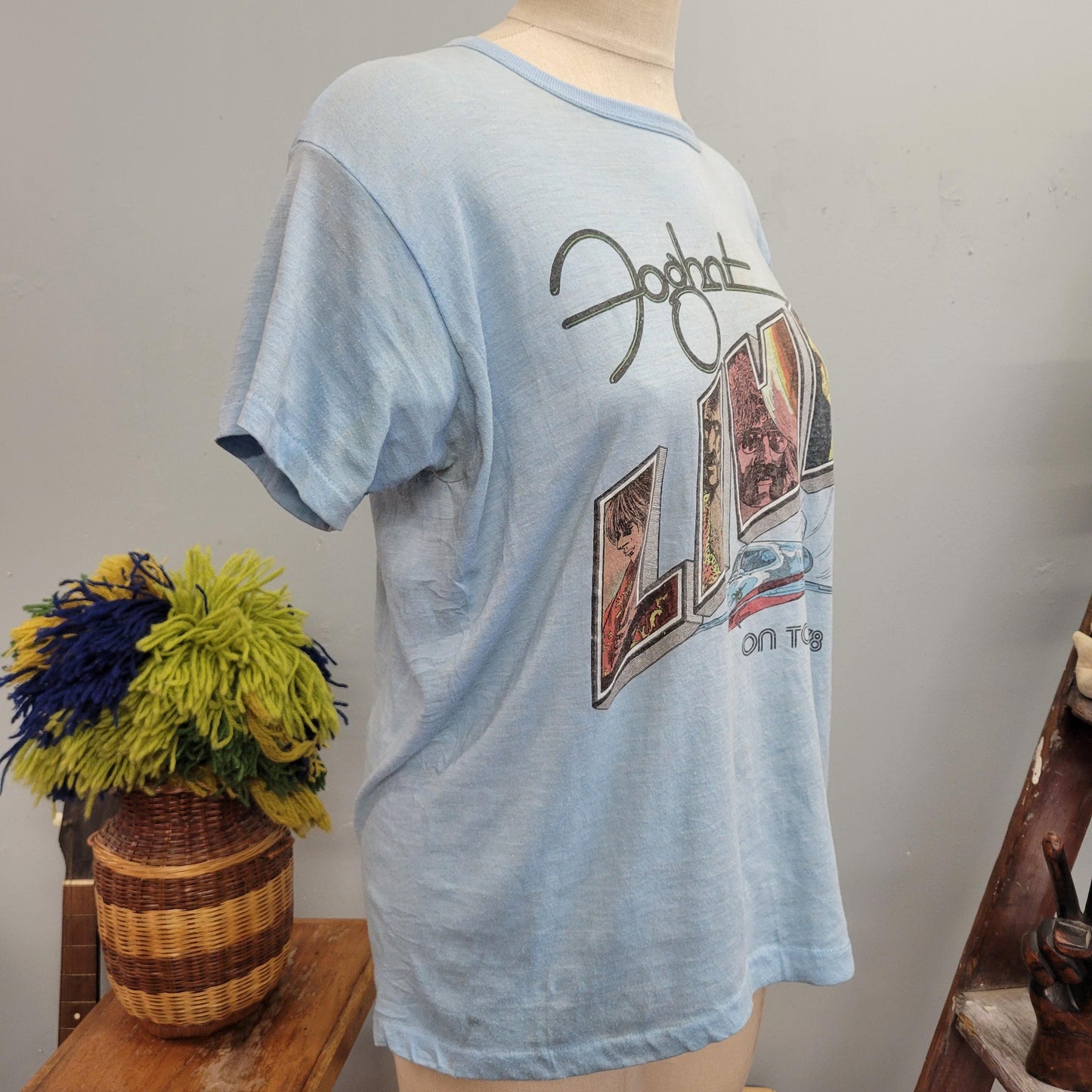 vtg 70s FOGHAT TOUR TSHIRT // vintage paper thin band tee 1978 slow ride dazed and confused movie faded soft rock band tee distressed tour