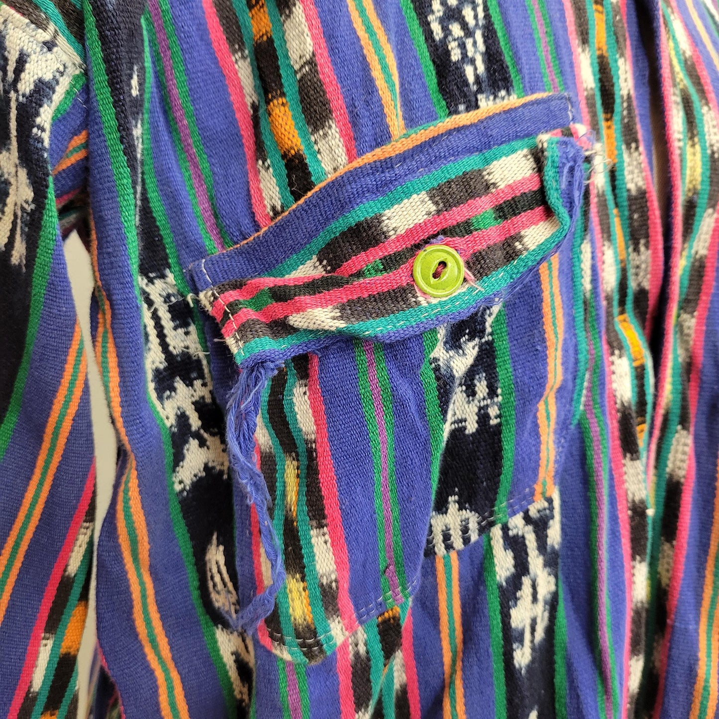 vtg 80s PSYCHEDELIC TAPESTRY SHIRT // vintage large mens patterned funky blouse southwestern needlepoint aztec button down western hippie