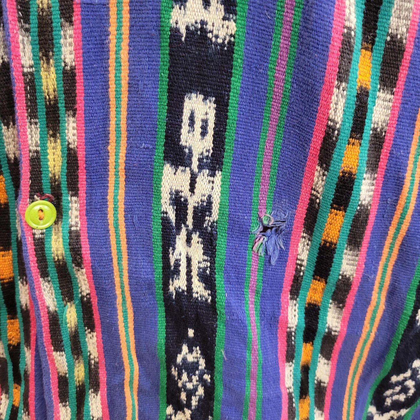 vtg 80s PSYCHEDELIC TAPESTRY SHIRT // vintage large mens patterned funky blouse southwestern needlepoint aztec button down western hippie