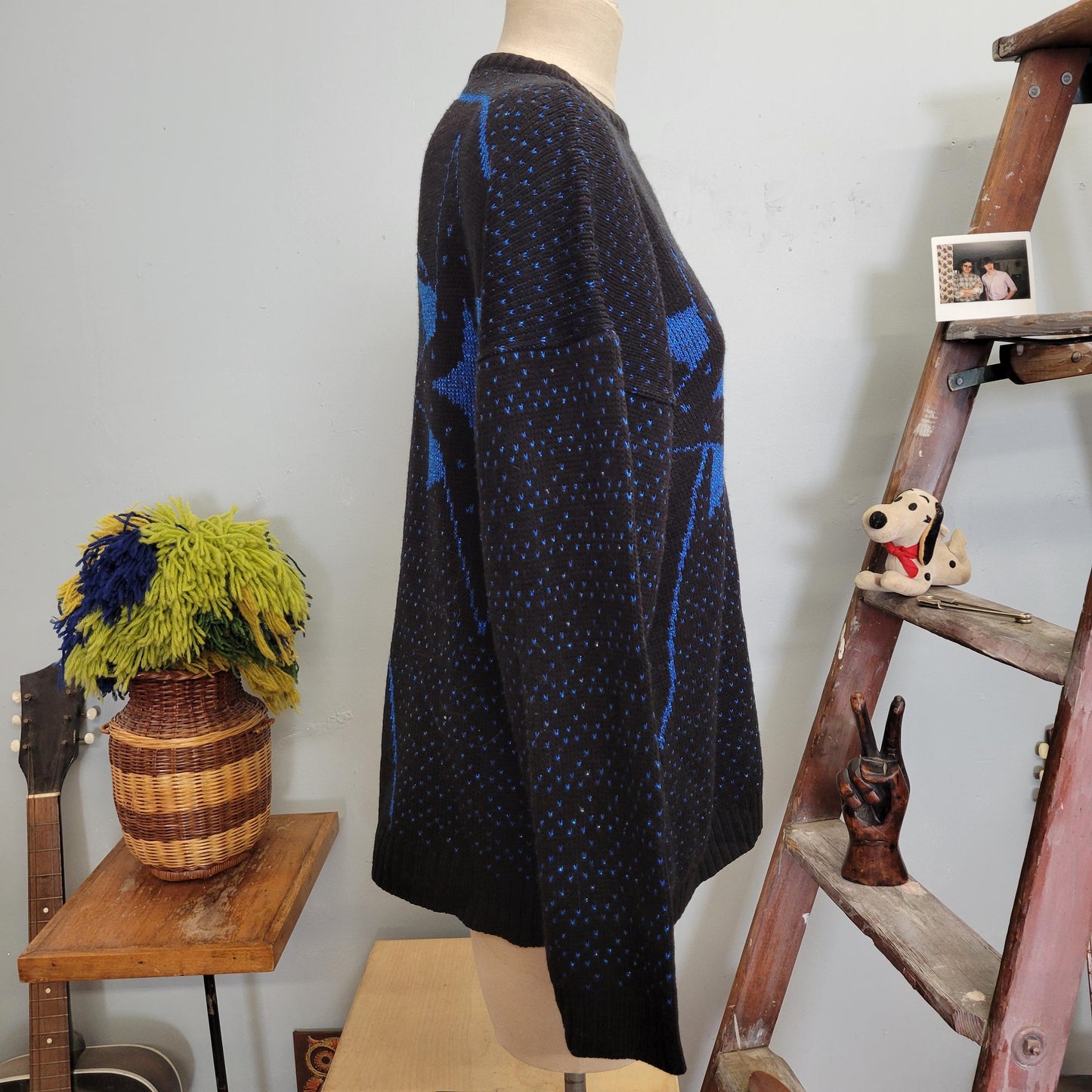 vtg 80s LUREX SWEATER // vintage ellen d kollection medium womens glitter sparkle holiday north star sweater christmas star metallic knit