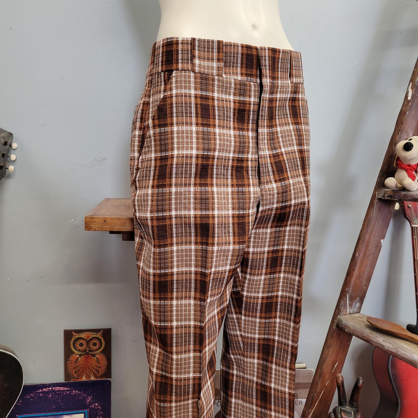 vtg 70s PLAID TROUSERS // vintage a jaymar mens slacks wide leg retro bell bottom flare pants golf style hippie autumn unisex winter fashion