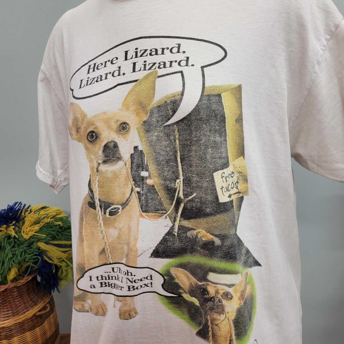 vtg 90s TACO BELL DOG tshirt // vintage funny oneita power-t large mens unisex funny chihuahua lizard 1998 retro grunge distressed hipster