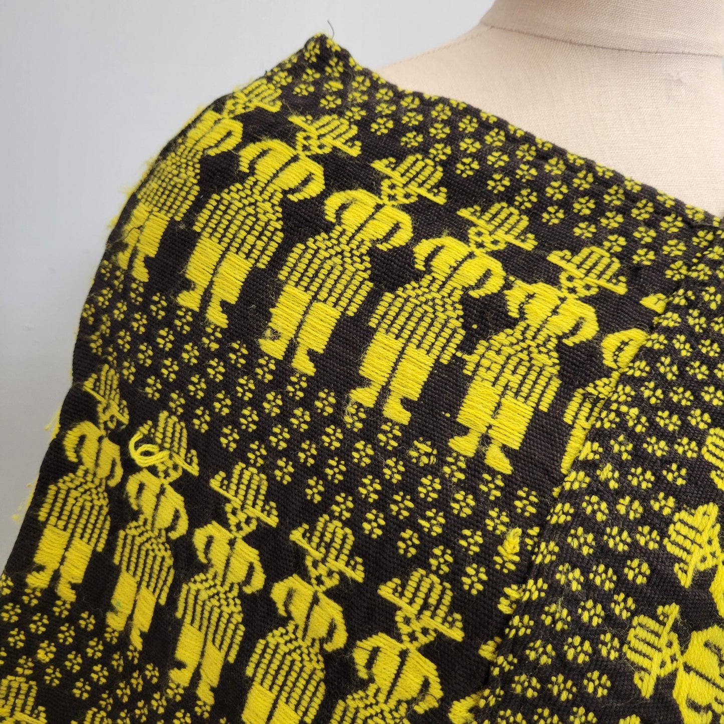 vtg 70s FRINGE PONCHO // vintage bright yellow psychedelic autumn cape hippie retro boho fall fashion bohemian shaggy winter shawl cover up