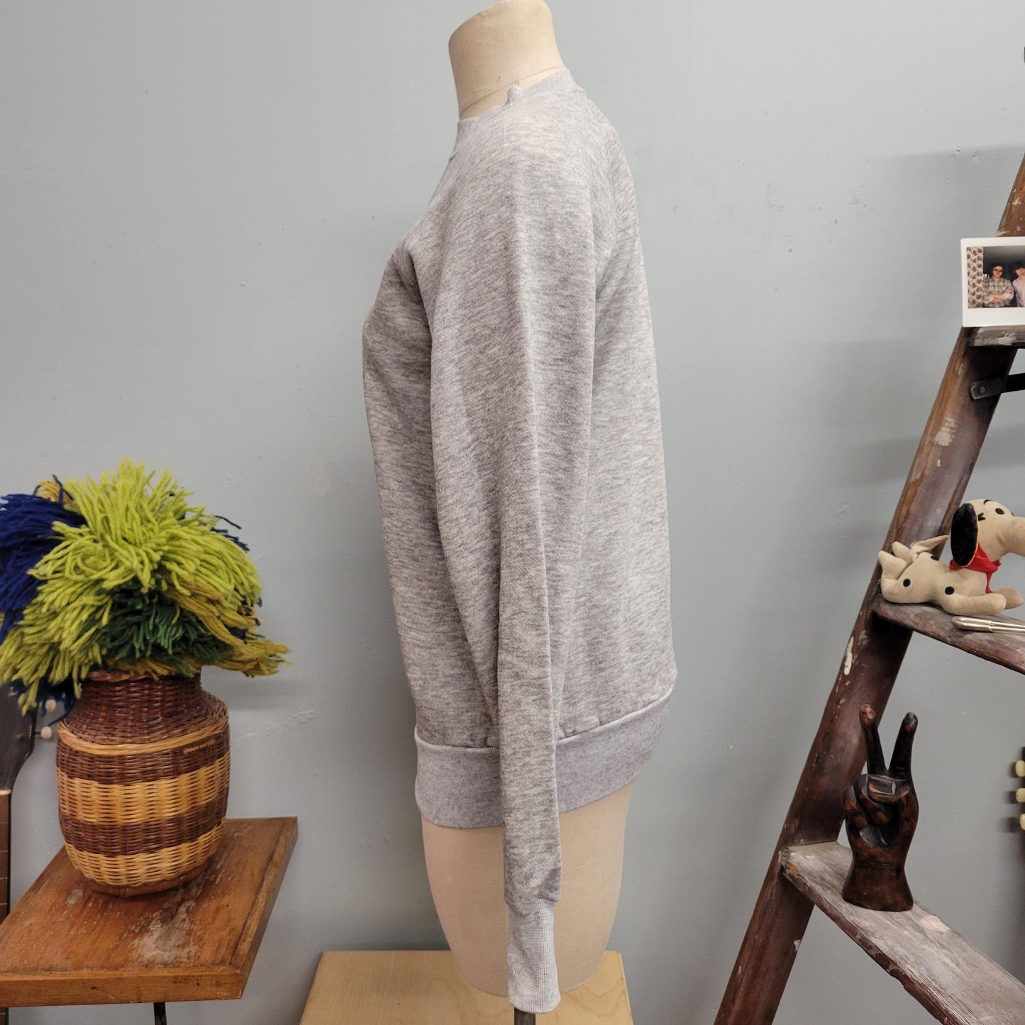 vtg 70s PIRATE SWEATSHIRT  // vintage pannill medium mens buccaneer sports gray crewneck fain personalized custom sporty autumn football