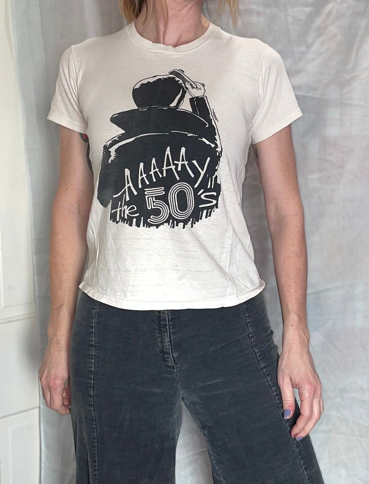 vtg 70s THE FONZ SHIRT //vintage happy days fonzie graphic tee Weezer 50s tv show