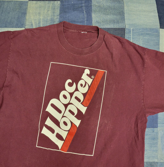 vtg 90s DOC HOPPER SHIRT // vintage boston punk hardcore pop punk dr pepper xl wacky nofx rancid logo text print alternative emo band tee