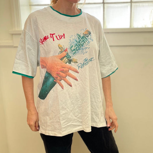 vtg 80s SALEM CIGARETTES SHIRT // vintage two tone hands bottle pop art graphic tee smoker 90s oversized movie prop funny halloween top