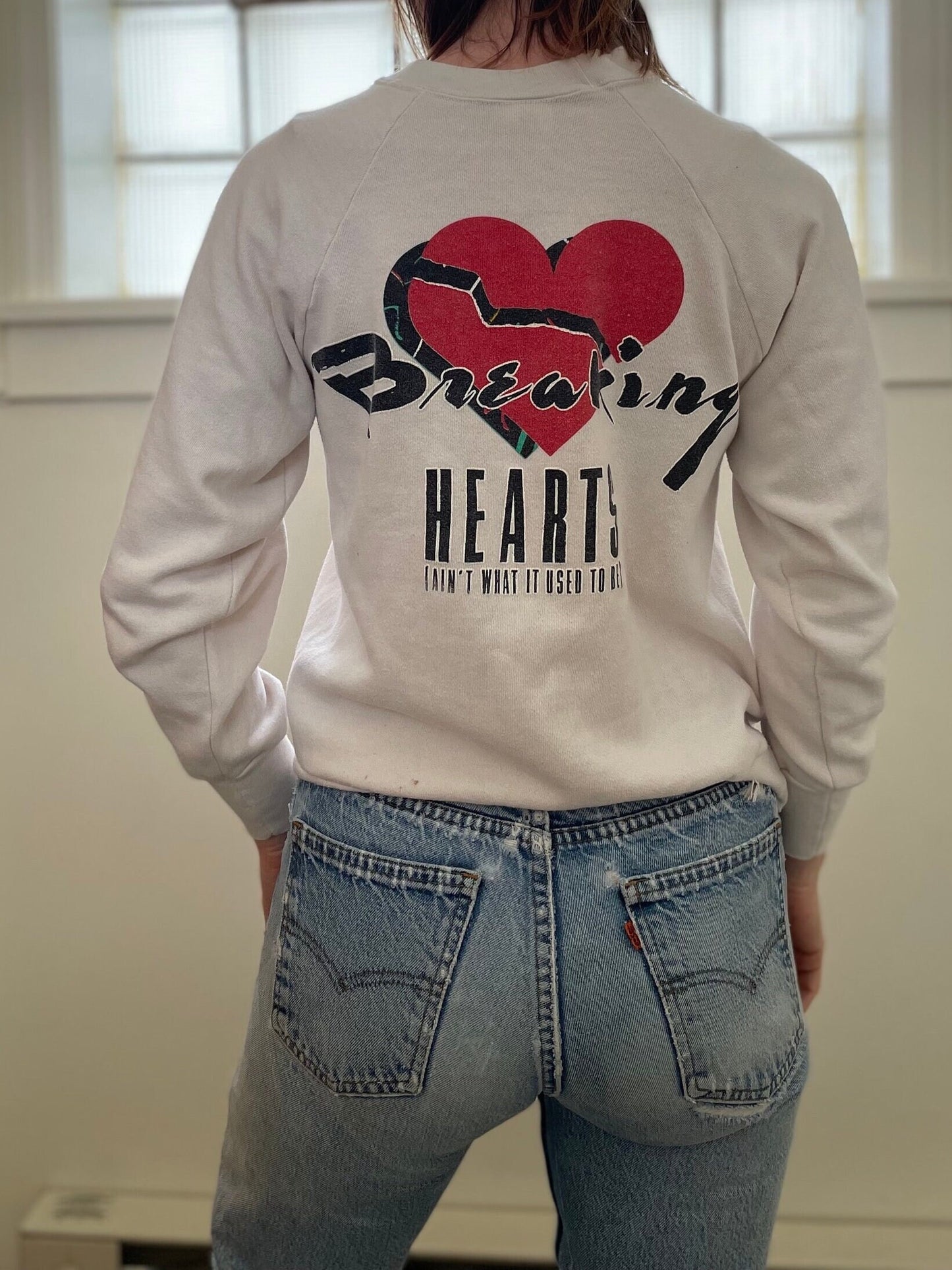 vtg 80s ELTON JOHN SWEATSHIRT // vintage 1980s glam rock band tour breaking hearts pop art music retro rock n roll tiny dancer photo print