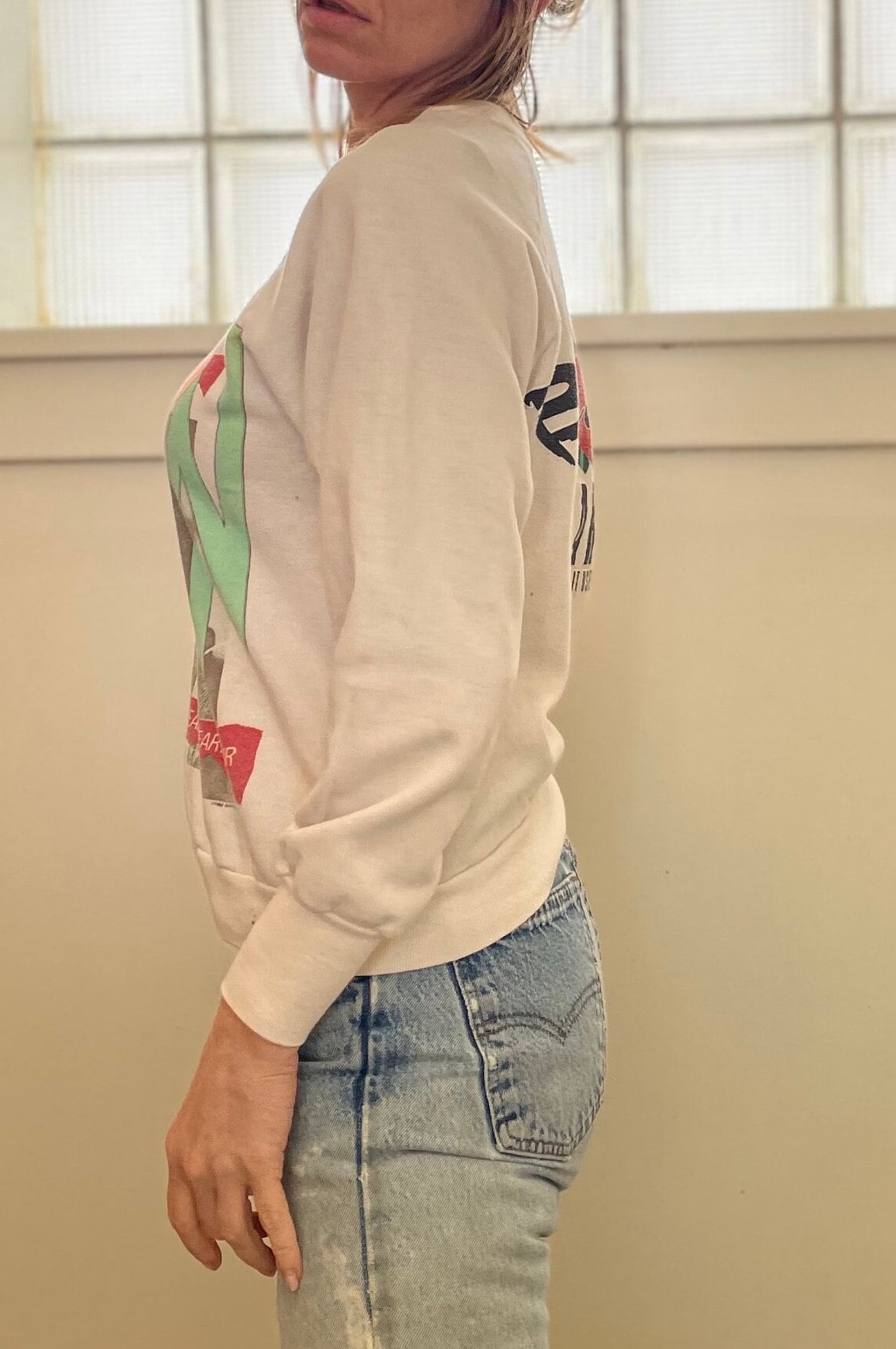 vtg 80s ELTON JOHN SWEATSHIRT // vintage 1980s glam rock band tour breaking hearts pop art music retro rock n roll tiny dancer photo print