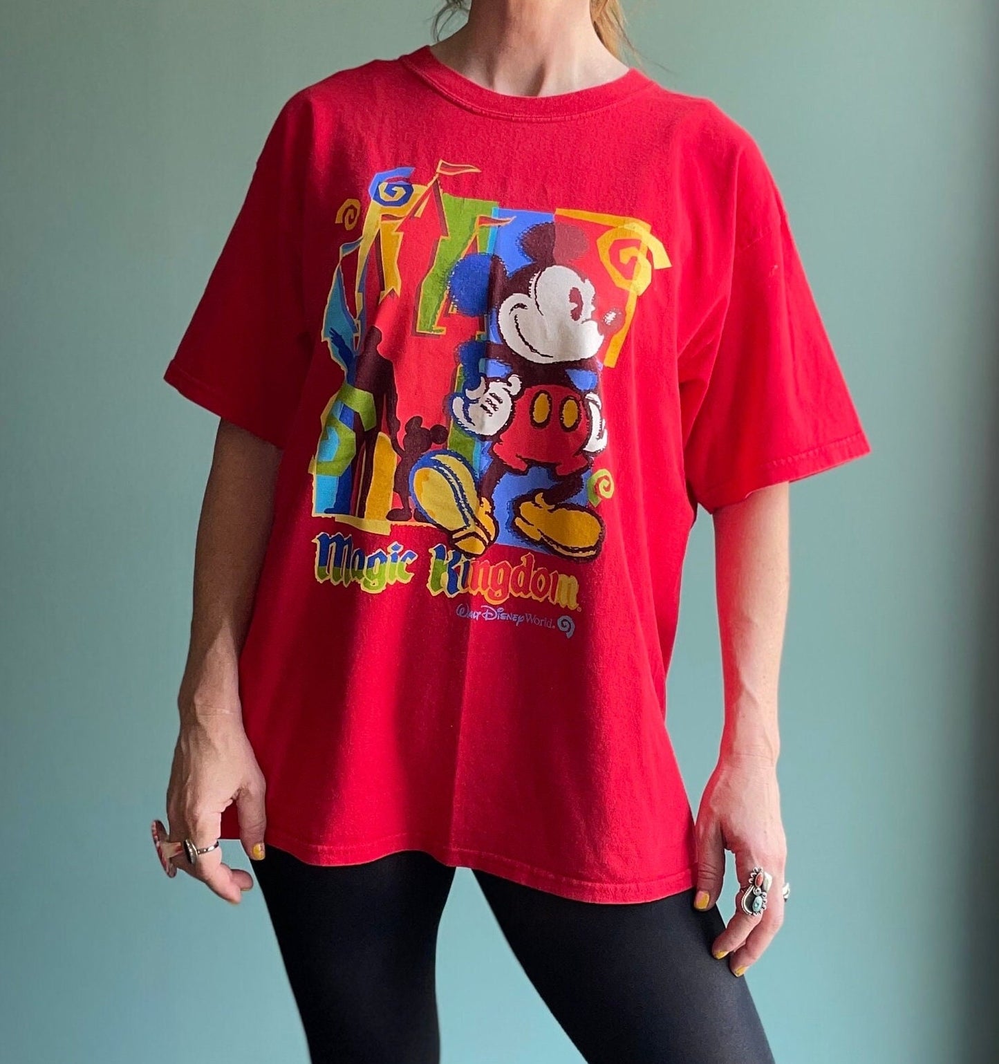 vtg 90s DISNEY MAGIC KINGDOM Shirt // vintage art drawing disney world florida theme park xl unisex mickey mouse walt disney souvenir tee