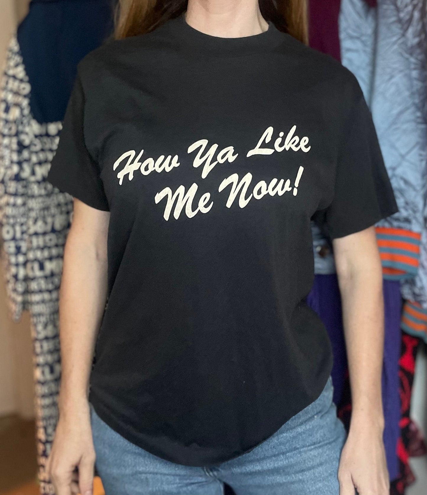 vtg 80s HOW Ya LIKE ME Now ? Shirt // black & white t shirt kool moe dee song lyrics funny saying rap tee soft thin pop culture hip hop 90s