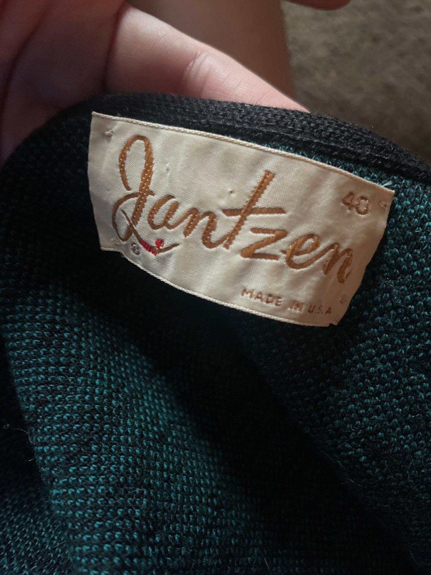 vtg 60s JANTZEN FLORAL CARDIGAN // vintage abstract pattern preppy rockabilly style winter sweater blue & black pattern autumn vibes teacher