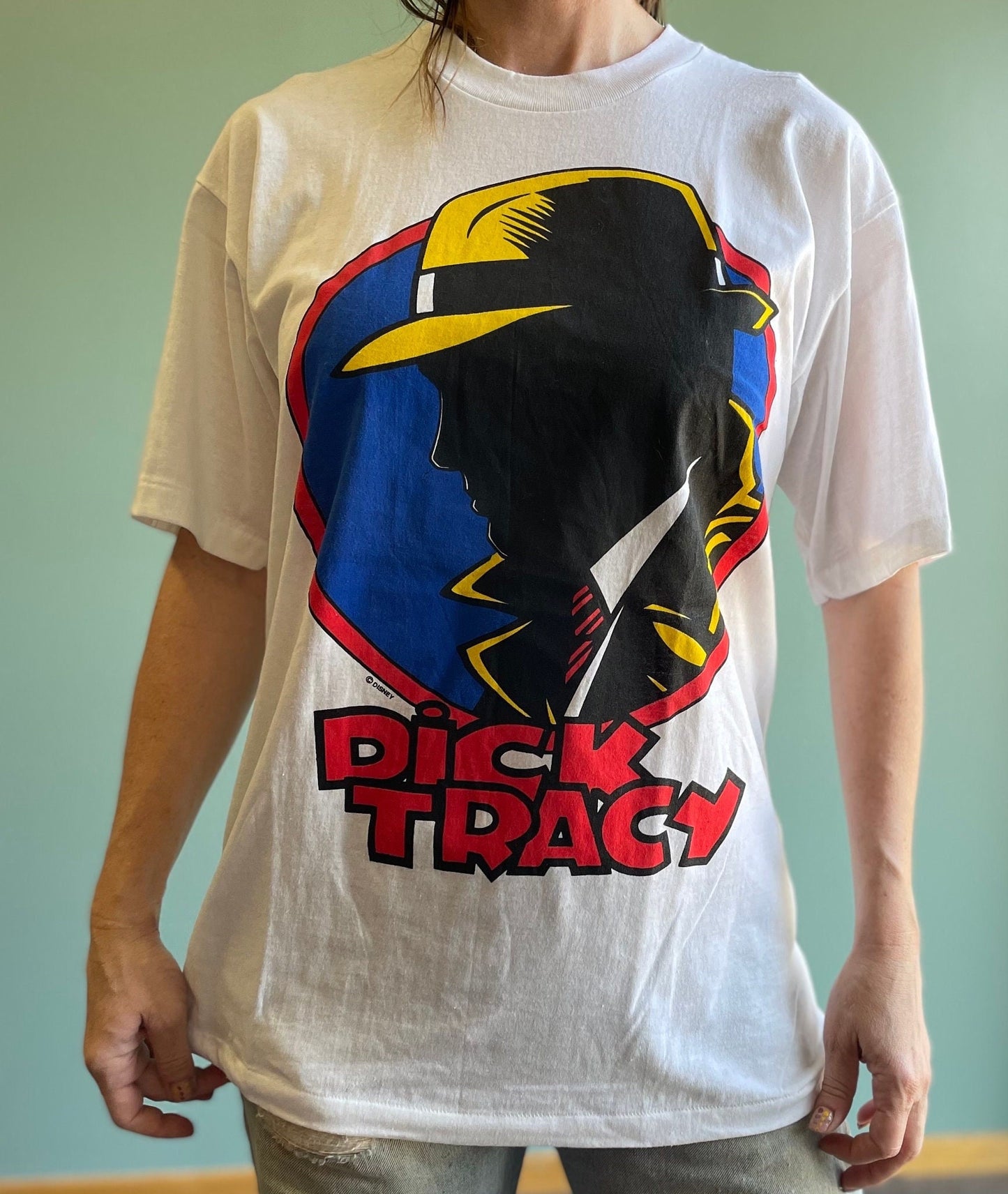 vtg 90s DICK TRACY SHIRT // vintage graphic tee disney movie promo shirt new old stock pop art pulp fiction Madonna Warren Beatty retro icon