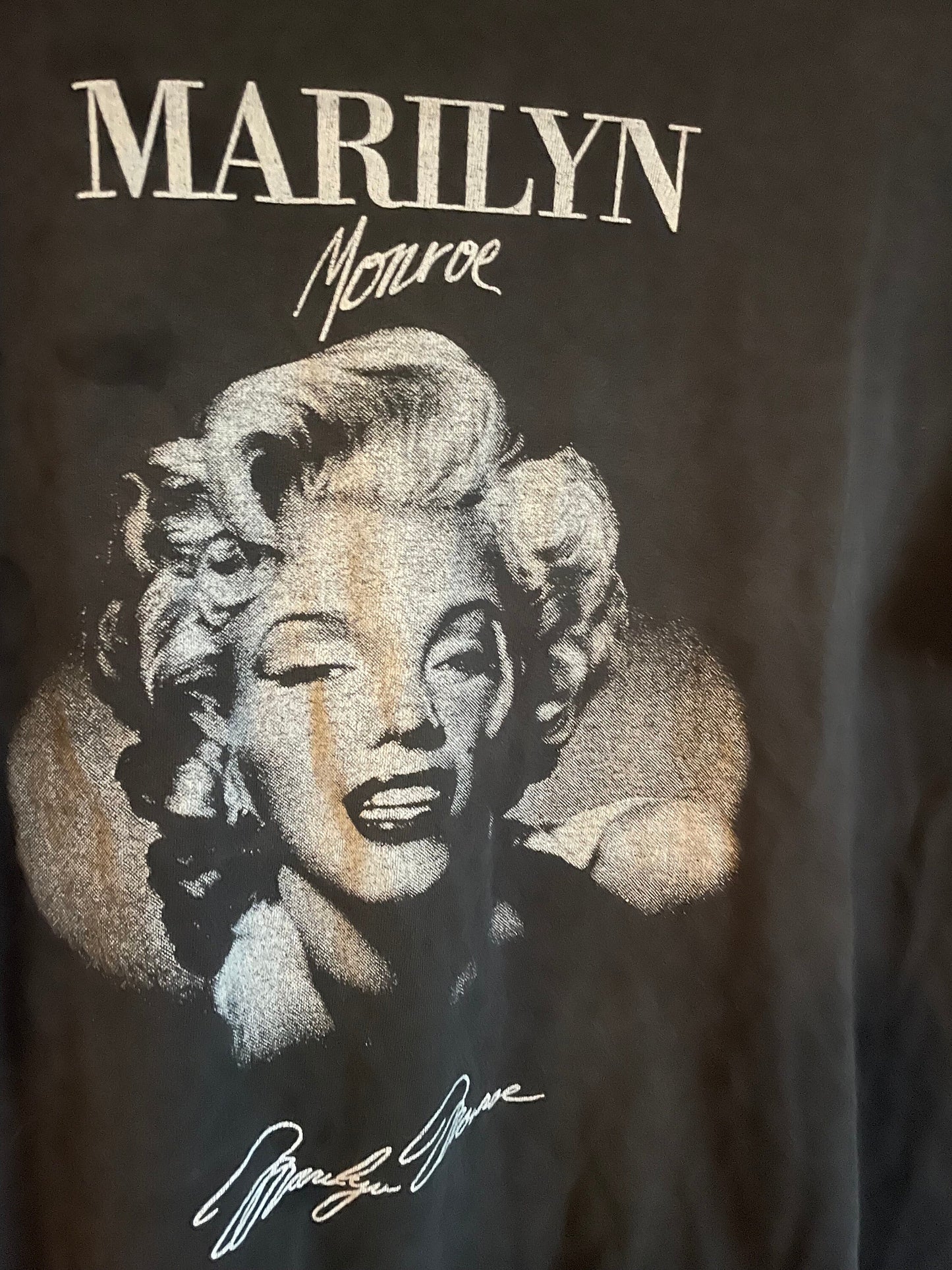 vtg 90s MARYLIN MONROE shirt // vintage tee black xl and warhol art artist print tv movie actress pin up model 50s 60s era mr president