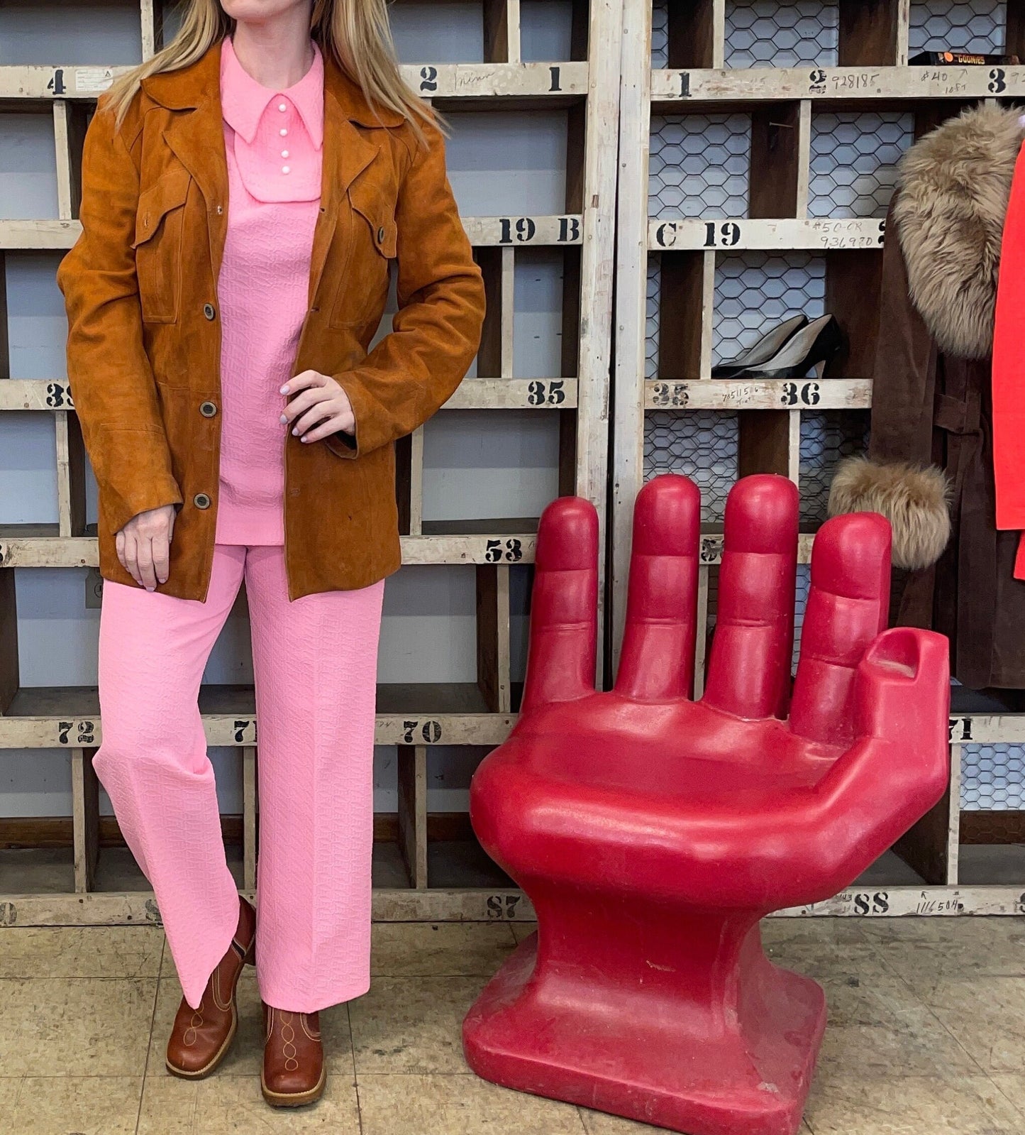 vtg 70s BUCKSKIN LEATHER JACKET // vintage akta getskinn soft suede western style ranch wear hippie unique structured autumn blazer tan coat