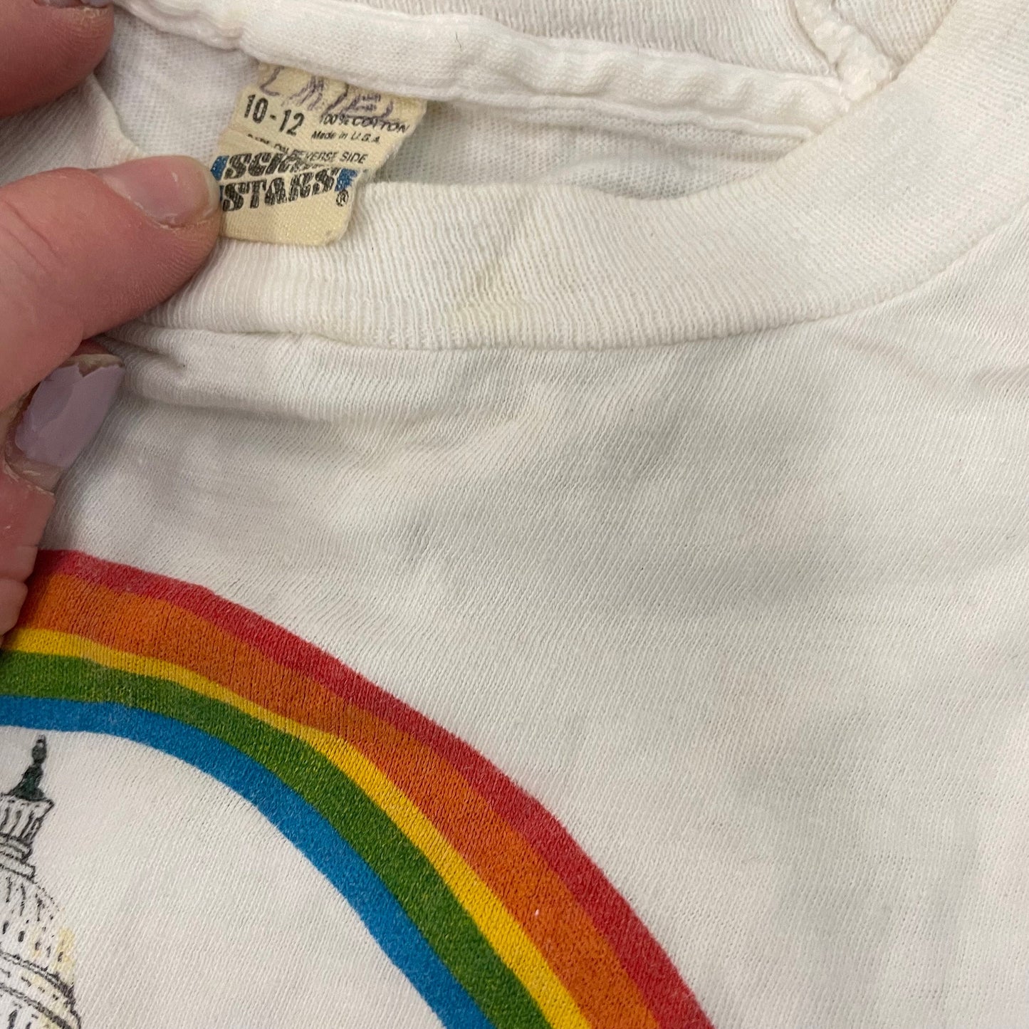 vtg 80s WASHINGTON CUTE PANDA shirt rainbow graphic tee 1985 cute animal zoo t shirt youth large fairy kei soft happy retro wildlife art tee