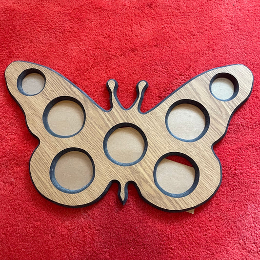 vtg 70s BUTTERFLY PICTURE FRAME // vintage wall hanging wooden multi frame family album display retro hippie kitschy home decor wood panel