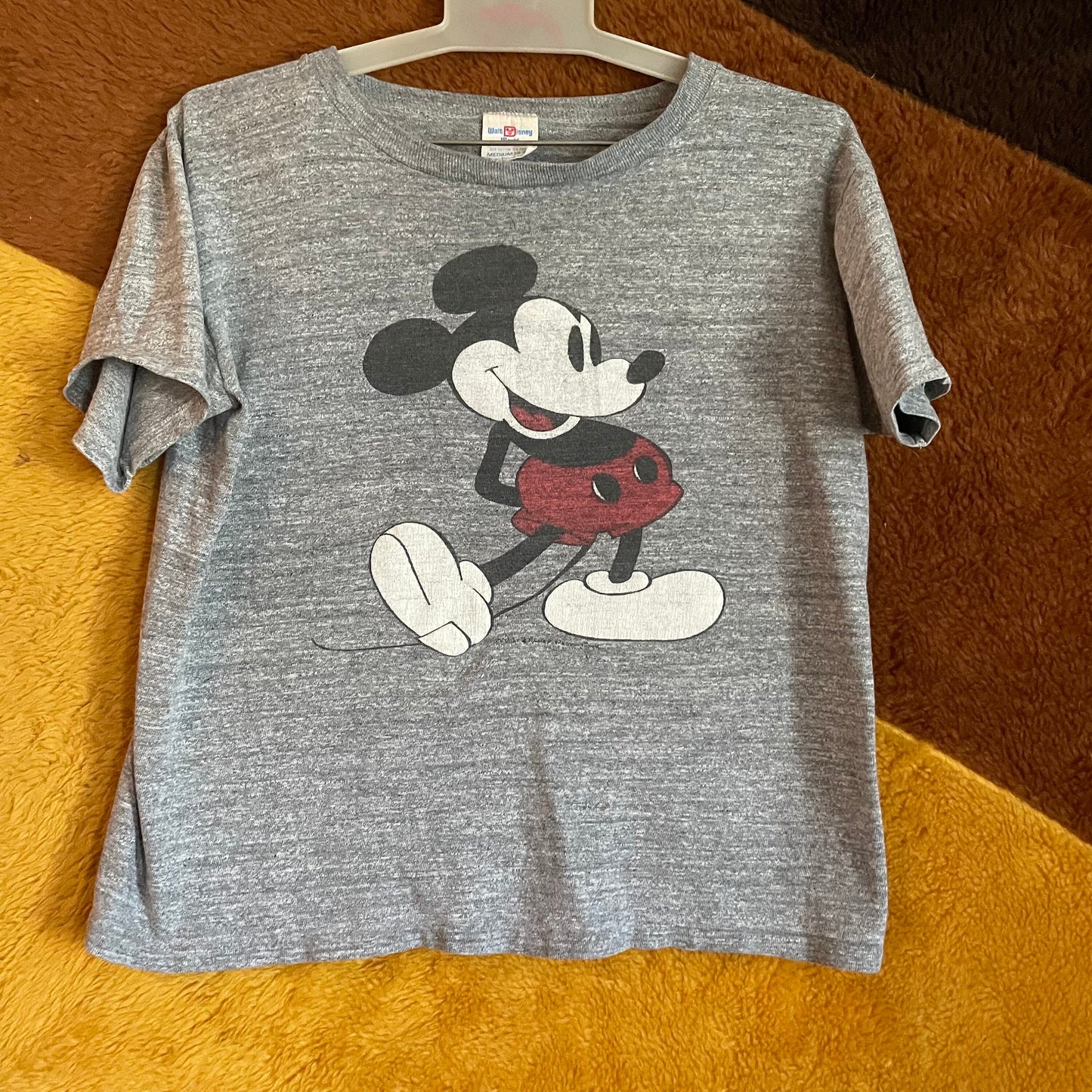vtg 70s MICKEY MOUSE SHIRT // vintage walt disney world baggy rayon blend distressed boxy retro graphic tee cartoon character tourist crop