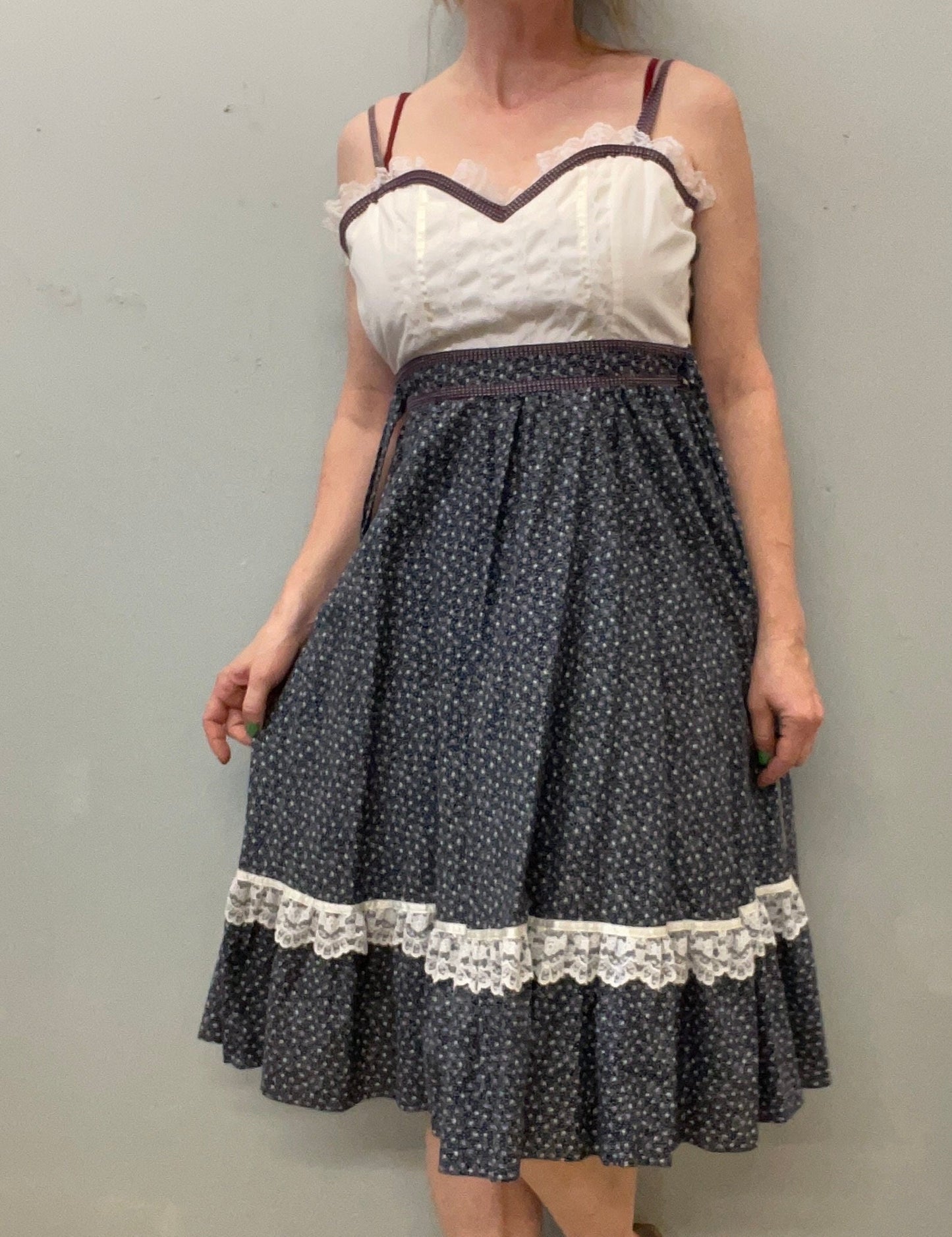 vtg 70s GUNNE SAX DRESS // 2 piece  skirt &  quilted mini jacket set blue purple floral belted prairie style autumn fall back to school boho