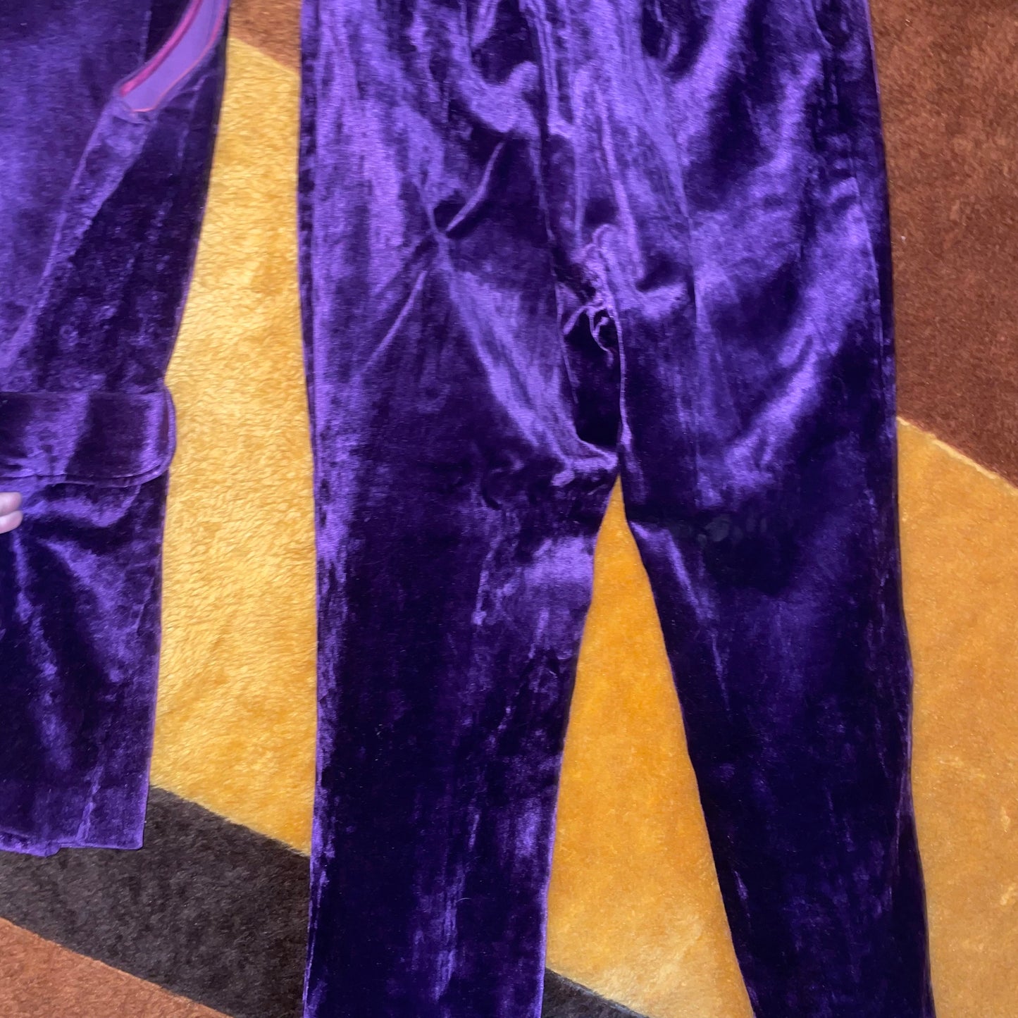 vtg 60s PURPLE VELVET PANTS Set // vintage waistcoat & mini skirt plush soft flare pants mod mini skirt pantsuit set retro mod rare true vtg