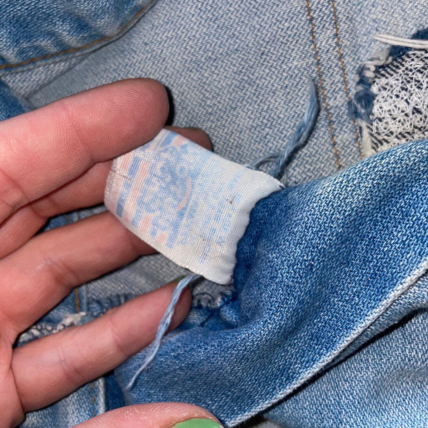 vtg 70s SEARS RIBBED JEANS// vintage striped bootcut jeans lightwash faded straight leg patched high waisted denim pants hippie retro