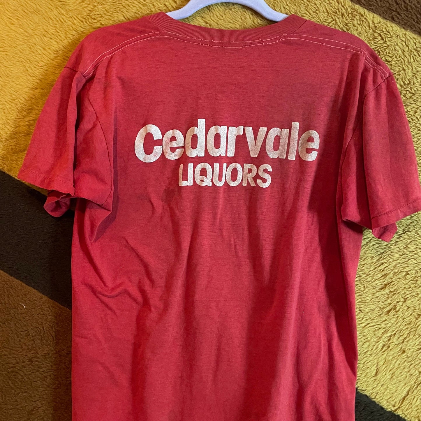 vtg 70s PABST BLUE RIBBON Shirt // vintage paper thin xl distressed pbr beer graphic logo tee soft faded souvenir bar tee water print worn