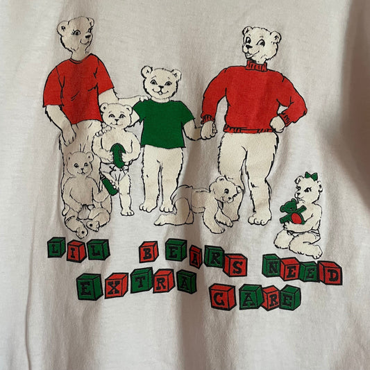 vtg 90s CARTOON BEARS SHIRT // vintage creepy cute kids nightmare oddball core style cartoon graphic tee day care teacher family animal