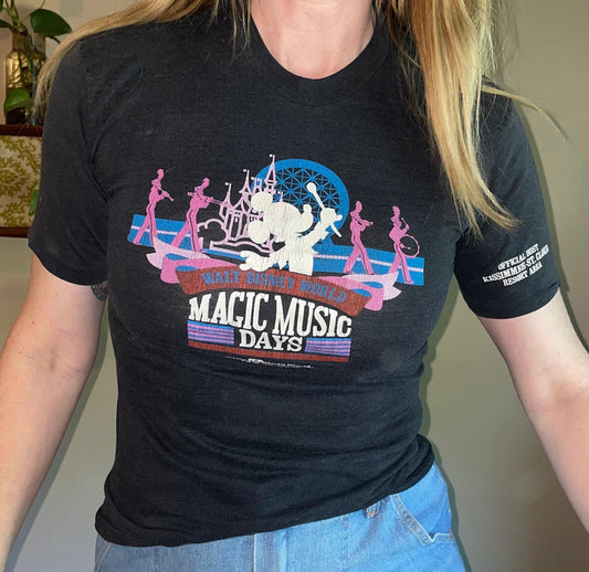 vtg 80s PAPER THIN DISNEY World Shirt // vintage magic music days kissimee st cloud special event mickey mouse soft faded baby tee crop top
