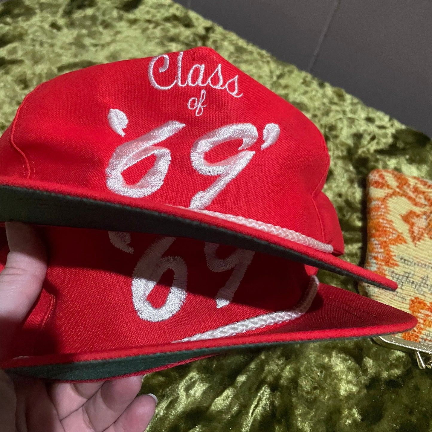 69 RED TRUCKER HAT --- vintage funny sleazy 1969 ironic hipster school academic college varsity high school spring break tv class beer usa