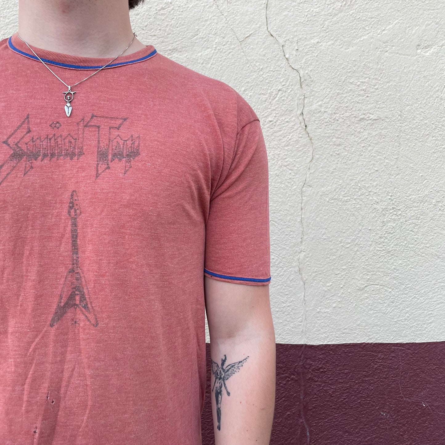 vtg 70s SPINAL TAP SHIRT // vintage hand drawn fan art guitar rock band tee spoof band 80s graphic tee tour paper thin distressed soft shirt