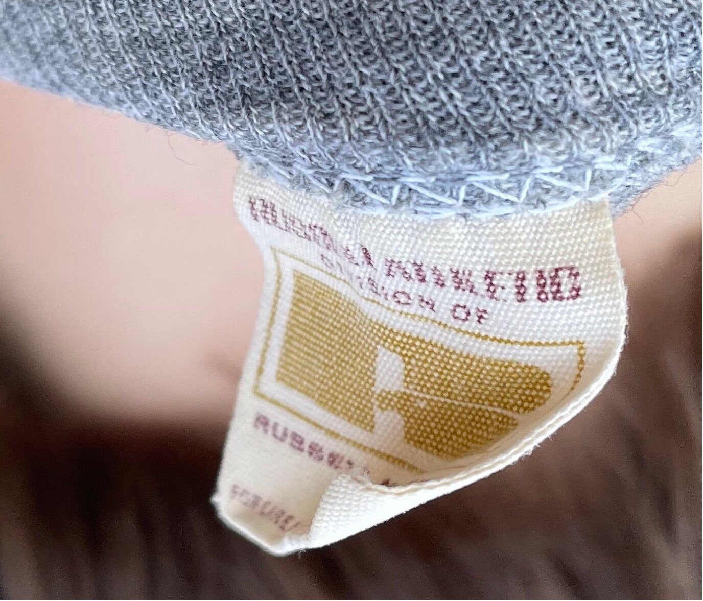 vtg 70s WOODLAND CROP TOP // vintage gray pill logo rayon blend cropped t shirt football boxy flowy baggy graphic tee Russell sports short