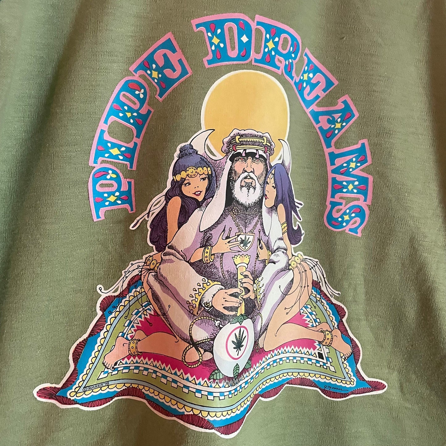 vtg 70s PIPE DREAMS IRON On Shirt // vintage tank top ringer tee hippie stoner retro graphic tee iron on patch father yod the source family
