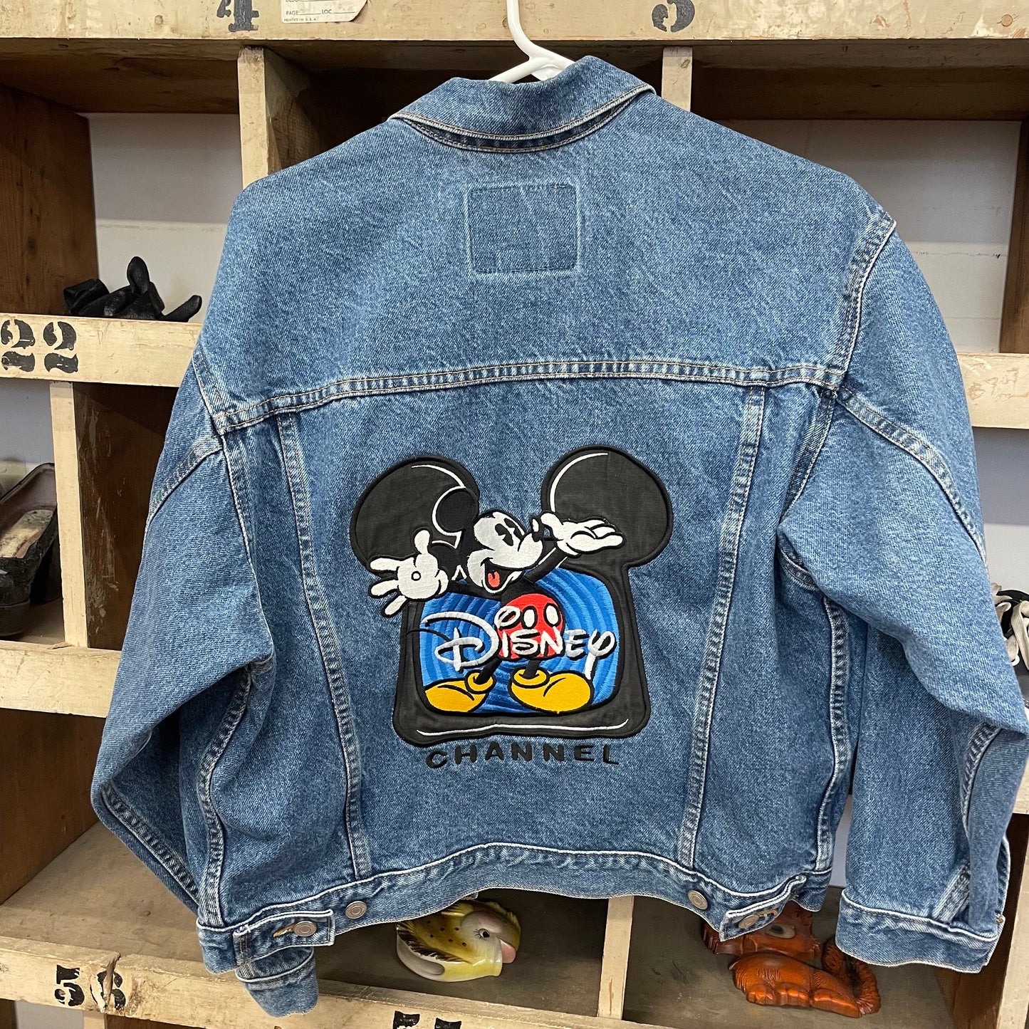 Vtg 80s The Disney Channel denim jacket light medium wash Mickey Mouse jean jacket Britney Spears Timberlake gosling era Mickey Mouse club