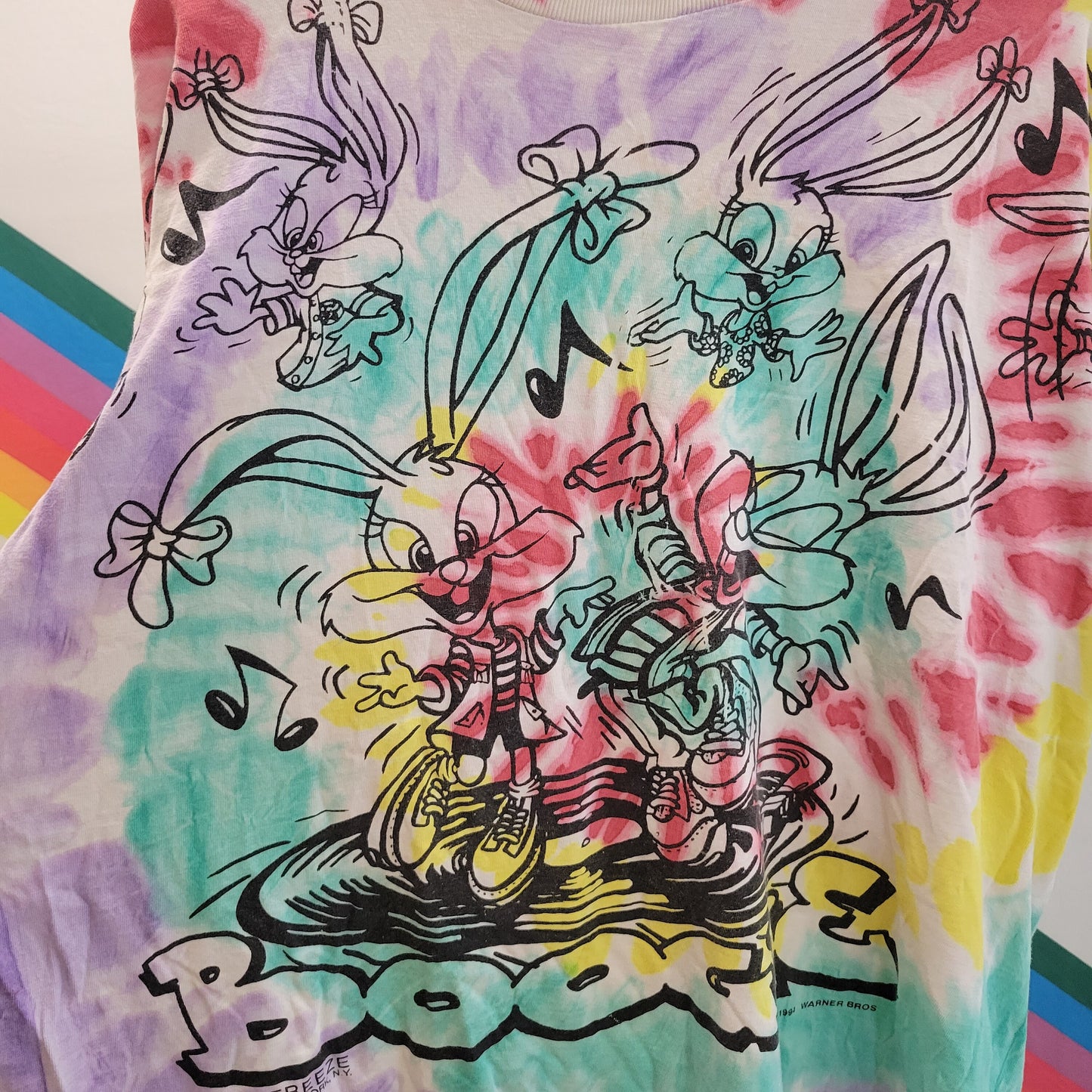 vtg 90s TINY TOONS TSHIRT // vintage y2k 1994 warner bros 3xl mens unisex cartoon psychedelic babs buster bunny single stitch cute bugs tee