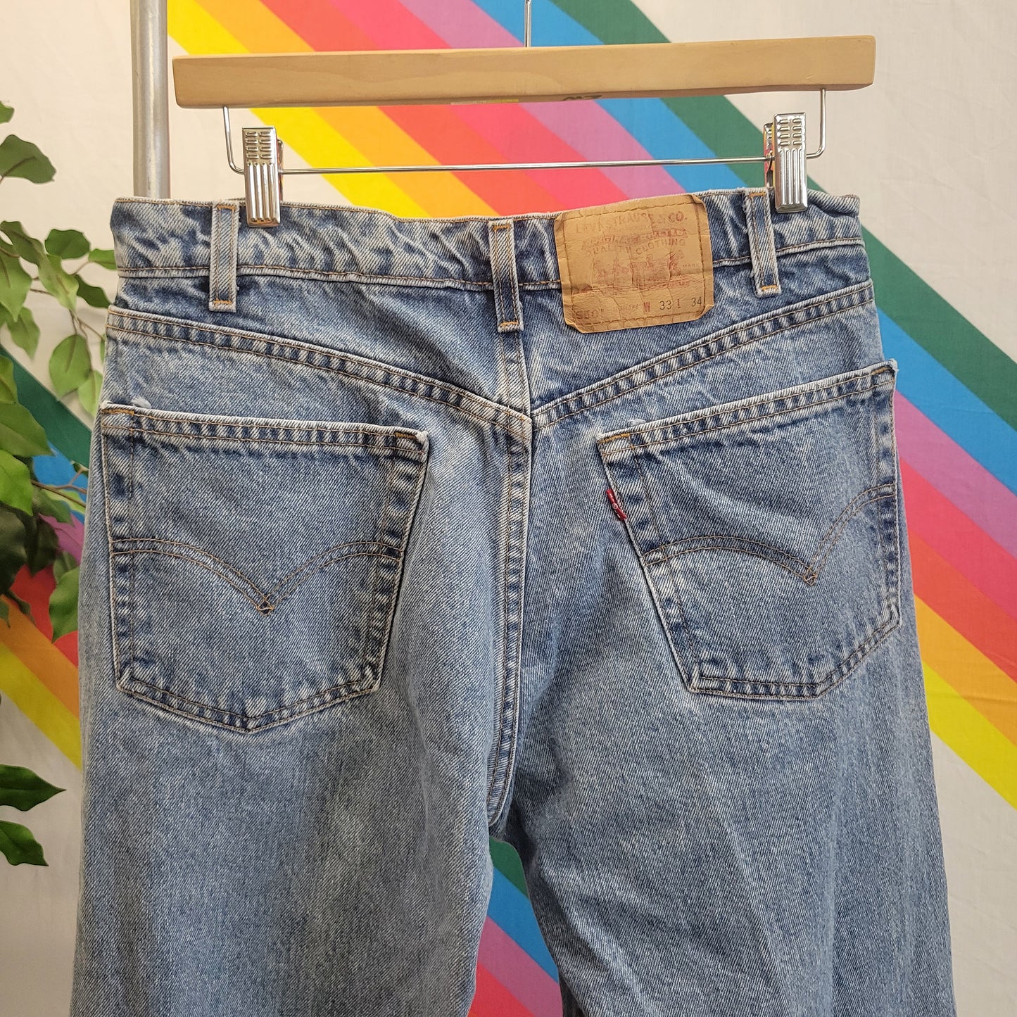 vtg 90s LEVI JEANS 550 // vintage relaxed fit levis medium stone wash mid rise 33 x 34 1990s y2k baggy jeans red tag usa levi strauss winona